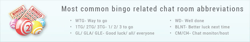 Online bingo chat room lingo
